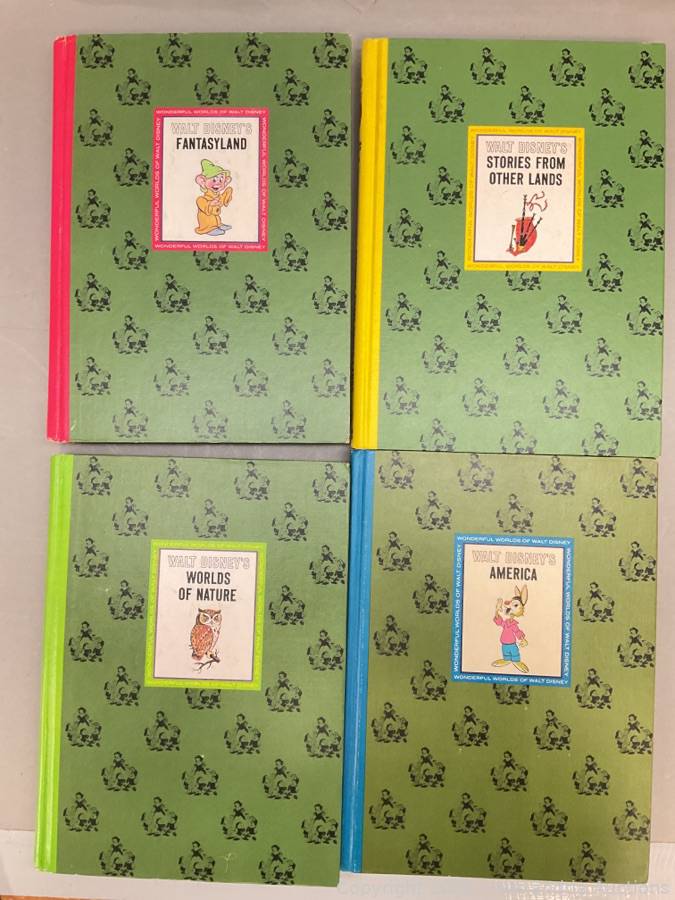 Set of 4 vintage Disney books: The Wonderful Worlds of