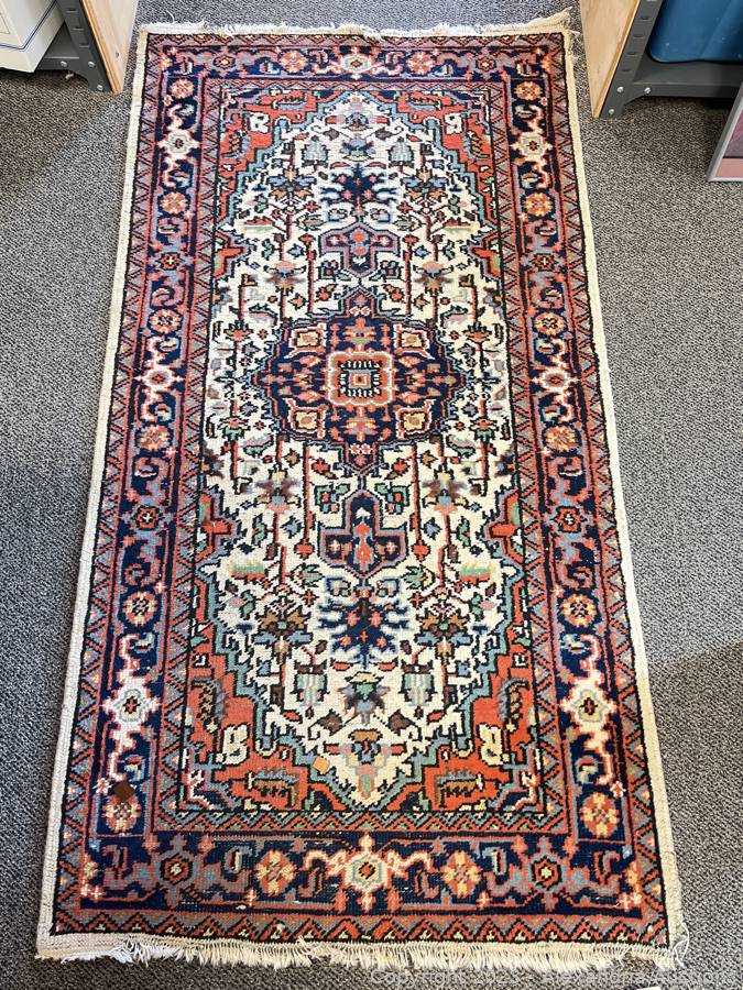 Front Door Rug - Old Persian Heriz Front Door Wool Rug for Sale