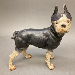 Vintage cast iron Boston terrier doorstop